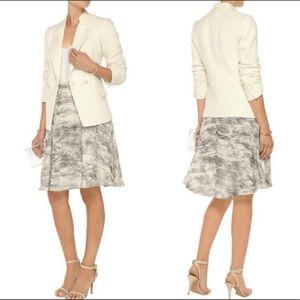 VINCE Cream Wool-blend Boucle Military Jacket Blazer